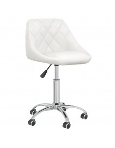 Sedia da Ufficio Girevole Bianca in Similpelle 2