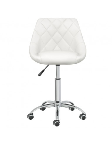Sedia da Ufficio Girevole Bianca in Similpelle