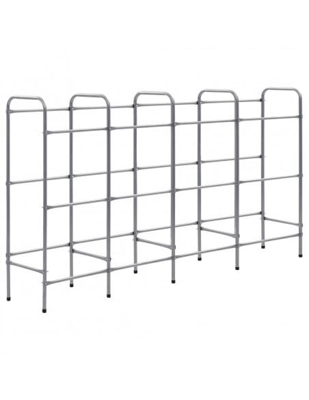 Supporto con Ripiani per 12 Casse Argento 190x33x116 cm Acciaio