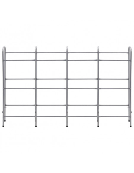 Supporto con Ripiani per 12 Casse Argento 190x33x116 cm Acciaio