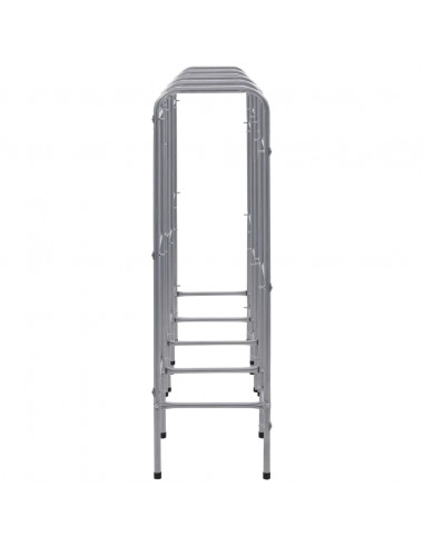 Supporto con Ripiani per 12 Casse Argento 190x33x116 cm Acciaio