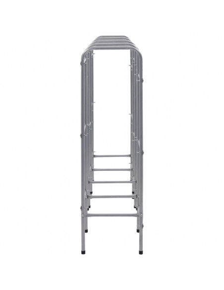 Supporto con Ripiani per 12 Casse Argento 190x33x116 cm Acciaio