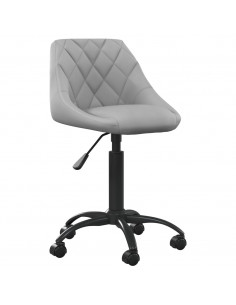 Sedia da Ufficio Grigio Chiaro in Velluto 2