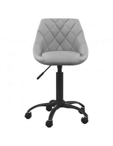 Sedia da Ufficio Grigio Chiaro in Velluto