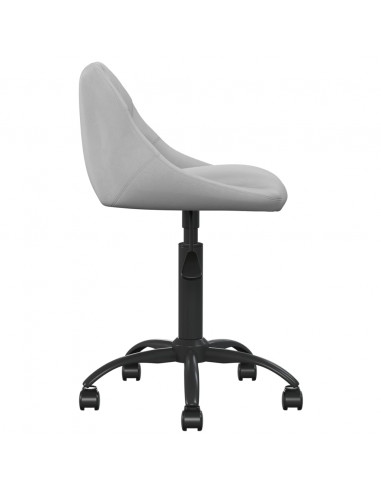 Sedia da Ufficio Grigio Chiaro in Velluto