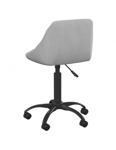 Sedia da Ufficio Grigio Chiaro in Velluto