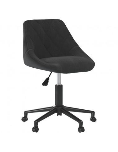 Sedia Girevole da Ufficio Nera in Velluto