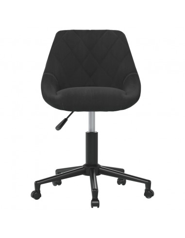 Sedia Girevole da Ufficio Nera in Velluto