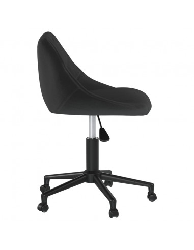 Sedia Girevole da Ufficio Nera in Velluto