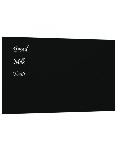 Lavagna Magnetica a Parete Nera 100x60 cm Vetro Temperato