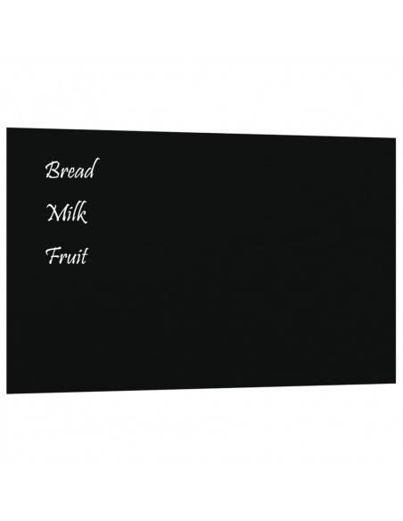 Lavagna Magnetica a Parete Nera 100x60 cm Vetro Temperato