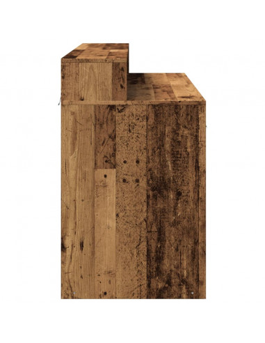 Scrivania con Luci LED Legno Antico 120x55x91 cm in Multistrato