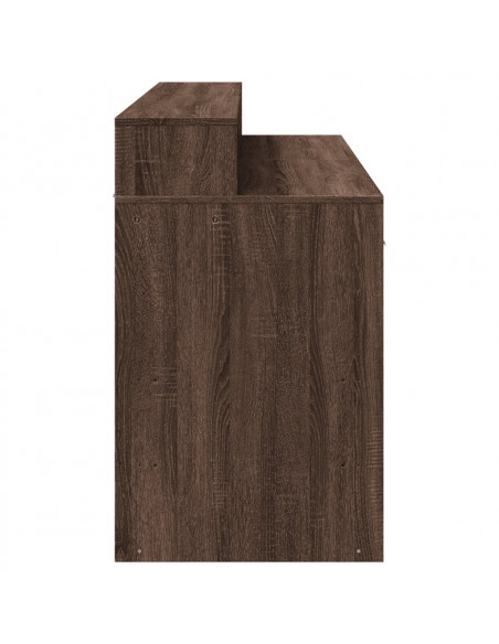 Scrivania con Luci LED Marrone Rovere 140x55x91 cm Multistrato