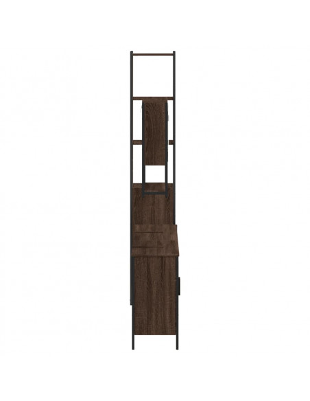 Set Mobili da Bagno 4 pz Rovere Marrone in Legno Multistrato