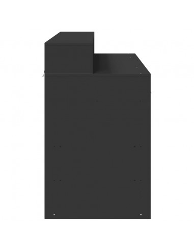 Scrivania con Luci LED Nera 120x55x91 cm in Legno Multistrato