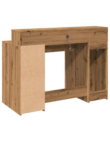 Scrivania con Luci LED Rovere 120x55x91 cm in Legno Multistrato