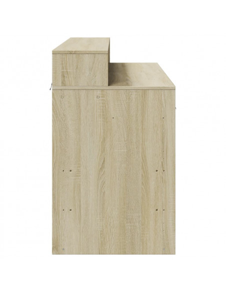 Scrivania con Luci LED Rovere Sonoma 120x55x91cm in Multistrato