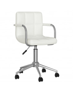 Sedia da Ufficio Girevole Bianca in Similpelle 2
