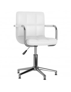 Sedia da Ufficio Girevole Bianca in Similpelle 2