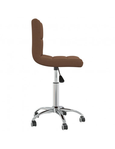Sedia Girevole da Ufficio Marrone in Tessuto