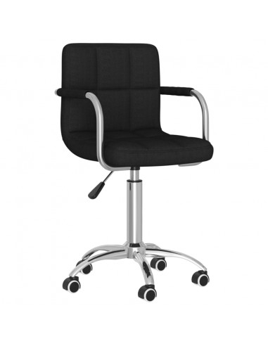 Sedia Girevole da Ufficio Nera in Tessuto