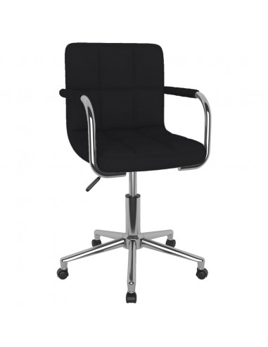 Sedia Girevole da Ufficio Nera in Tessuto