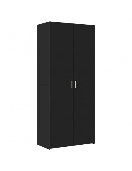 Credenza Nera 80x42,5x185 cm in Legno Multistrato