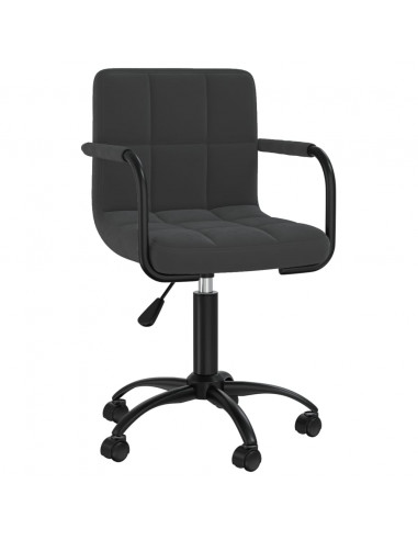 Sedia Girevole da Ufficio Nera in Velluto