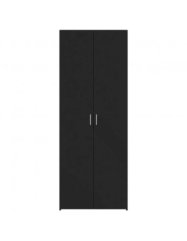 Credenza Nera 80x42,5x185 cm in Legno Multistrato