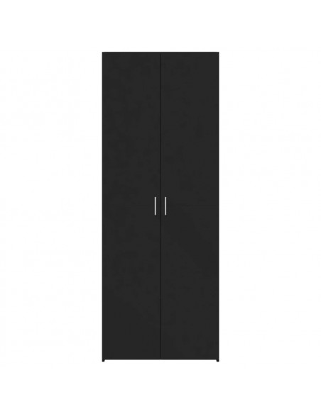 Credenza Nera 80x42,5x185 cm in Legno Multistrato