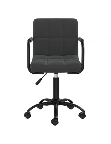 Sedia Girevole da Ufficio Nera in Velluto
