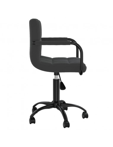 Sedia Girevole da Ufficio Nera in Velluto