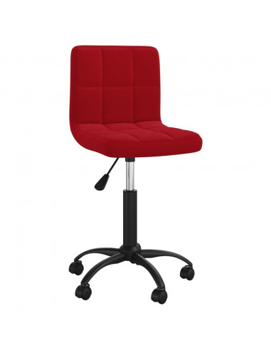 Sedia Girevole da Ufficio Rosso Vino in Velluto