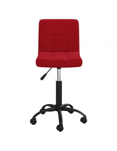 Sedia Girevole da Ufficio Rosso Vino in Velluto