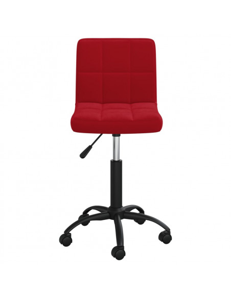Sedia Girevole da Ufficio Rosso Vino in Velluto
