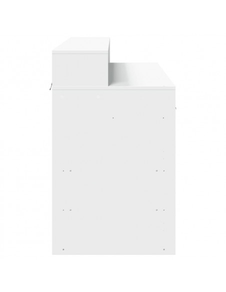 Scrivania con Luci LED Bianca 120x55x91 cm in Truciolato