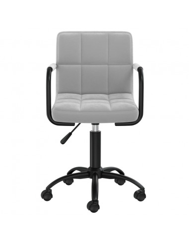 Sedia da Ufficio Girevole Grigio Chiaro in Velluto