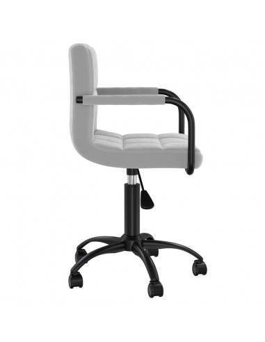 Sedia da Ufficio Girevole Grigio Chiaro in Velluto