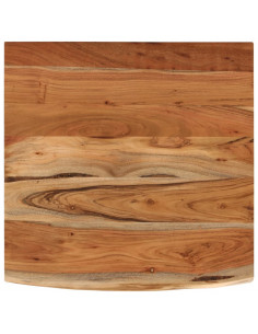 Piano Scrivania 80x80x2,5cm Quadrato Massello Acacia Bordi Vivi