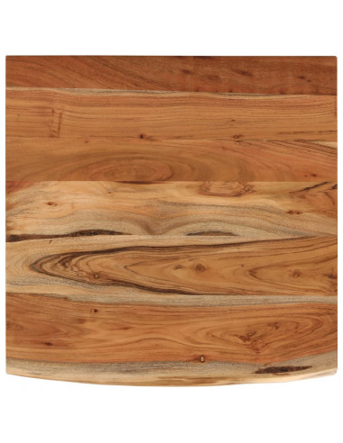 Piano Scrivania 80x80x2,5cm Quadrato Massello Acacia Bordi Vivi
