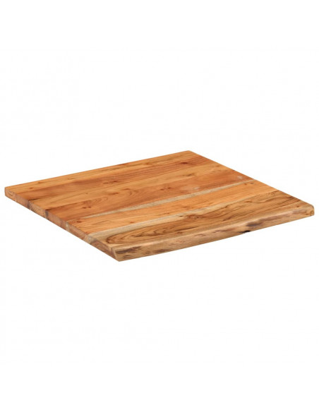 Piano Scrivania 80x80x2,5cm Quadrato Massello Acacia Bordi Vivi