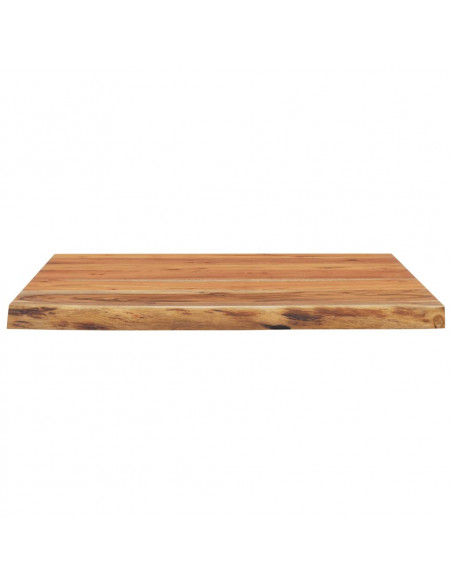 Piano Scrivania 80x80x2,5cm Quadrato Massello Acacia Bordi Vivi