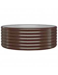 Letto Giardino Acciaio Verniciato Polvere 100x100x36cm Marrone 2