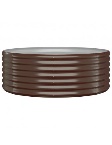 Letto Giardino Acciaio Verniciato Polvere 100x100x36cm Marrone