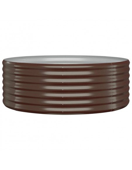 Letto Giardino Acciaio Verniciato Polvere 100x100x36cm Marrone Letto Giardino Acciaio Verniciato Polvere 100x100x36cm Marrone