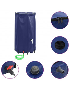 Serbatoio Acqua con Rubinetto Pieghevole 380 L in PVC 2