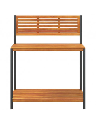 Tavolo da Invasatura 90x50x110 cm in Legno Acacia e Acciaio