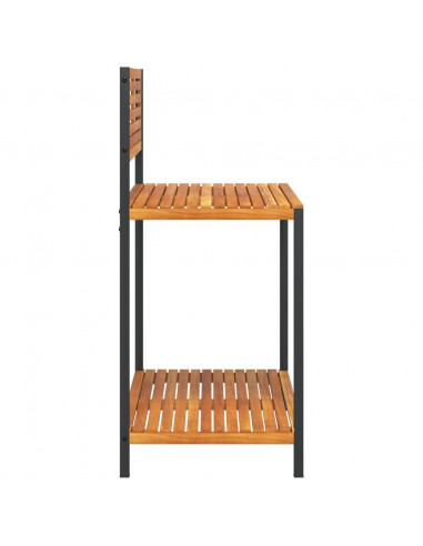 Tavolo da Invasatura 90x50x110 cm in Legno Acacia e Acciaio