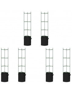 Sostegni Pomodori con Sacchetti Piante 6pz 154 cm Acciaio e PP 2