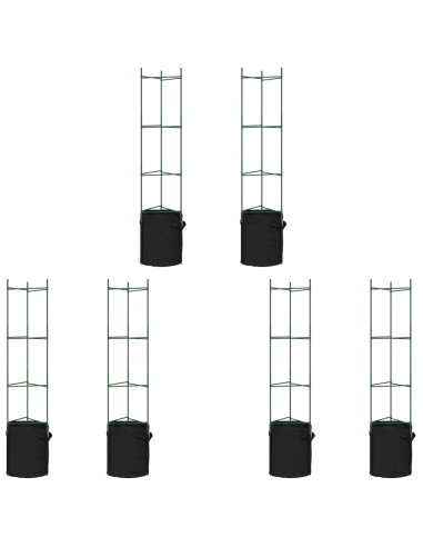 Sostegni Pomodori con Sacchetti Piante 6pz 154 cm Acciaio e PP